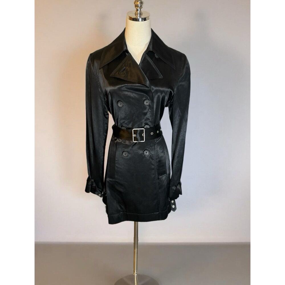Banana Republic Black Double-Breasted Trench Coat